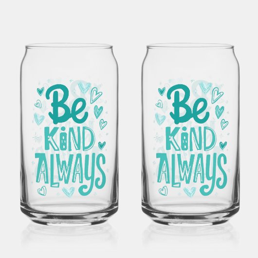 Aquamarine Motivierend Meldung "be kind" Dosenglas (Rückseite)
