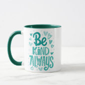 Aquamarine Motivierend Meldung "be kind" Tasse (Links)