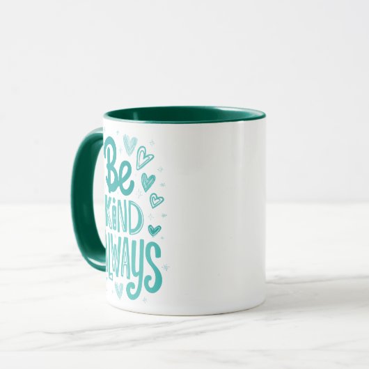Aquamarine Motivierend Meldung "be kind" Tasse (Vorderseite Links)