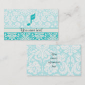 Aquamarine Musiknote Visitenkarte (Vorne/Hinten)