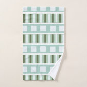 Aquamarine Muster der grünen Streifen Badhandtuch Set (Handtuch)