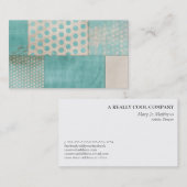 Aquamarine Muster-Steppdecken-Blöcke Visitenkarte (Vorne/Hinten)