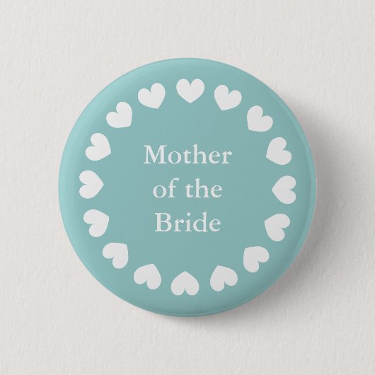 Aquamarine Mutter des Brautknopfes für Hochzeiten Button (Vorderseite)