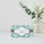 Aquamarine Nagel-Techniker-Geschäfts-Karte des Visitenkarte (Stehend Vorderseite)