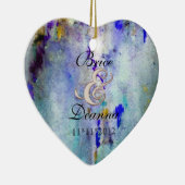 Aquamarine Nebel-Champagne-Gastgeschenk Keramikornament (Rechts)