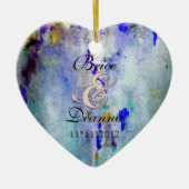 Aquamarine Nebel-Champagne-Gastgeschenk Keramikornament (Vorne)