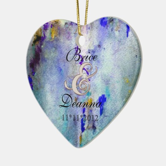 Aquamarine Nebel-Champagne-Gastgeschenk Keramikornament (Links)