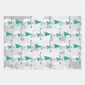 Aquamarine Niedliche Schneemannpapier-Blätter Geschenkpapier Set (Vorderseite 2)