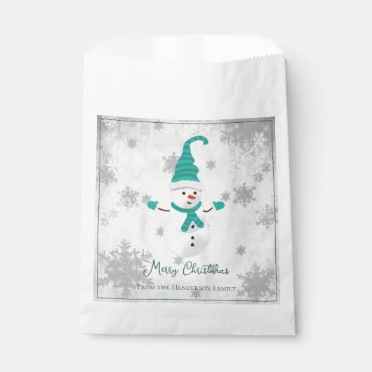 Aquamarine Niedliche Snowman Fvor Bag Geschenktütchen (Vorderseite)