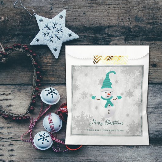 Aquamarine Niedliche Snowman Fvor Bag Geschenktütchen