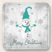 Aquamarine Niedliche Snowman-Getränke-Coaster Getränkeuntersetzer (Vorderseite)