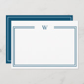 Aquamarine Note Card Luxe Personal Stationery Mitteilungskarte (Vorne/Hinten)