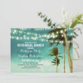 aquamarine Ober Beach Probe Dinner Saitenleuchten Einladung (Stehend Vorderseite)