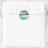 Aquamarine Ocean Tropical Beach Scenic Address Runder Aufkleber (Tasche)