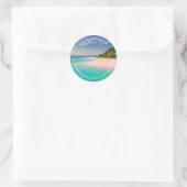 Aquamarine Ocean Tropical Beach Scenic Address Runder Aufkleber (Tasche)