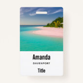 Aquamarine Ocean Tropical Beach Scenic Ausweis (Rückseite)