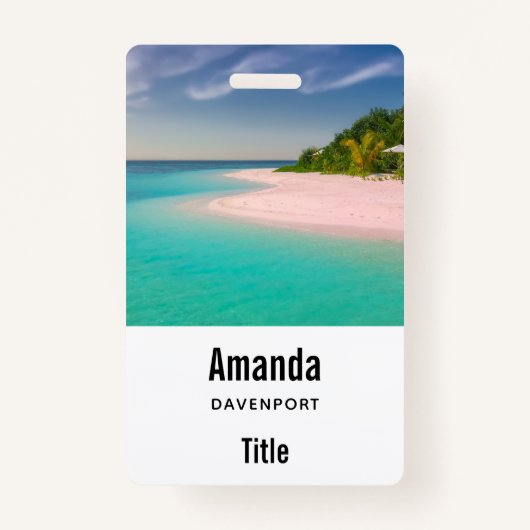 Aquamarine Ocean Tropical Beach Scenic Ausweis (Rückseite)