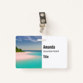 Aquamarine Ocean Tropical Beach Scenic Ausweis (Vorderseite mit Klammer)