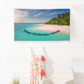 Aquamarine Ocean Tropical Beach Scenic Birthday Banner (Insitu)