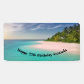 Aquamarine Ocean Tropical Beach Scenic Birthday Banner (Horizontal)