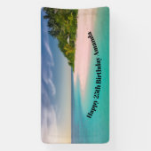 Aquamarine Ocean Tropical Beach Scenic Birthday Banner (Vertikal)