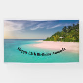 Aquamarine Ocean Tropical Beach Scenic Birthday Banner (Horizontal)