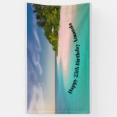 Aquamarine Ocean Tropical Beach Scenic Birthday Banner (Vertikal)