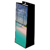 Aquamarine Ocean Tropical Beach Scenic Birthday Geschenktüte Für Weinflaschen (Rückseite Schrägansicht)