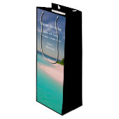 Aquamarine Ocean Tropical Beach Scenic Birthday Geschenktüte Für Weinflaschen (Vorderseite Schrägansicht)