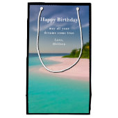 Aquamarine Ocean Tropical Beach Scenic Birthday Kleine Geschenktüte (Vorderseite)