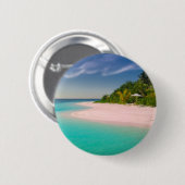 Aquamarine Ocean Tropical Beach Scenic Button (Vorne & Hinten)
