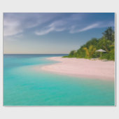 Aquamarine Ocean Tropical Beach Scenic Geschenkpapier (Flach)