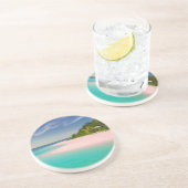 Aquamarine Ocean Tropical Beach Scenic Getränkeuntersetzer (Seite)