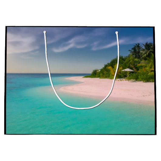 Aquamarine Ocean Tropical Beach Scenic Große Geschenktüte (Vorderseite)