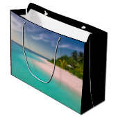 Aquamarine Ocean Tropical Beach Scenic Große Geschenktüte (Vorderseite Schrägansicht)