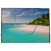 Aquamarine Ocean Tropical Beach Scenic Große Geschenktüte (Rückseite)