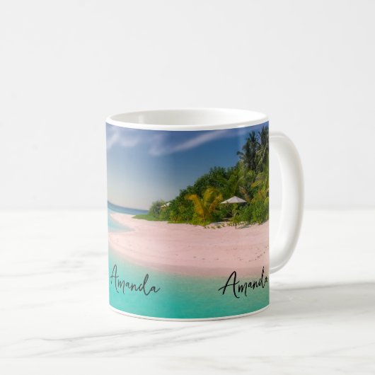 Aquamarine Ocean Tropical Beach Scenic Kaffeetasse (VorderseiteRechts)