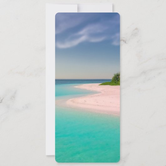 Aquamarine Ocean Tropical Beach Scenic Menu Einladung (Rückseite)