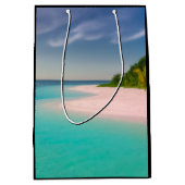 Aquamarine Ocean Tropical Beach Scenic Mittlere Geschenktüte (Vorderseite)