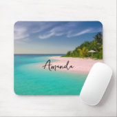 Aquamarine Ocean Tropical Beach Scenic Mousepad (Mit Mouse)