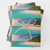 Aquamarine Ocean Tropical Beach Scenic Pattern Geschenkpapier Set (Beispiel)