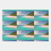 Aquamarine Ocean Tropical Beach Scenic Pattern Geschenkpapier Set (Vorderseite)