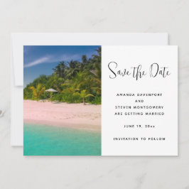 Aquamarine Ocean Tropical Beach Scenic Photo Save The Date