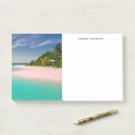 Aquamarine Ocean Tropical Beach Scenic Post-it Klebezettel (Auf Schreibtisch)