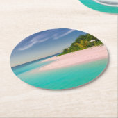 Aquamarine Ocean Tropical Beach Scenic Runder Pappuntersetzer (Angewinkelt)