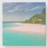 Aquamarine Ocean Tropical Beach Scenic Steinuntersetzer (Vorderseite)