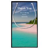 Aquamarine Ocean Tropical Beach Scenic Thank You Kleine Geschenktüte (Rückseite)