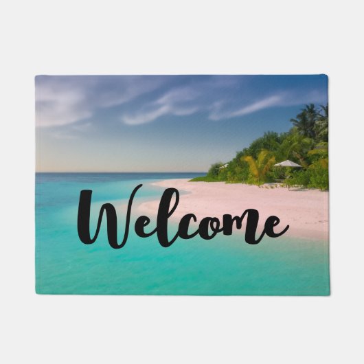 Aquamarine Ocean Tropical Beach Scenic Welcome Fußmatte (Vorderseite)
