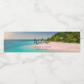 Aquamarine Ocean Tropical Beach Scenic Welcome Wasserflaschenetikett (Einzelnes Label)