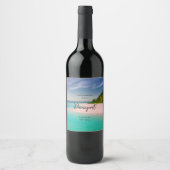 Aquamarine Ocean Tropical Beach Scenic Wine Making Weinetikett (Vorderseite)